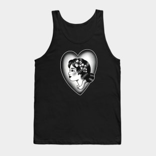 traditional Tattoo lady portrait old school Tank Top